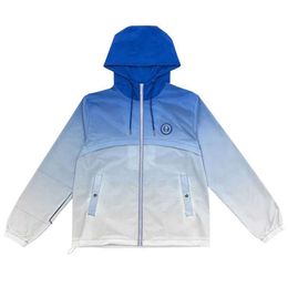 Новая мужская куртка Trapstar на весну и осень, ветровка Irongate t, синяя, Grdient, синее, качественное, модное женское пальто с вышивкой, 1133ess