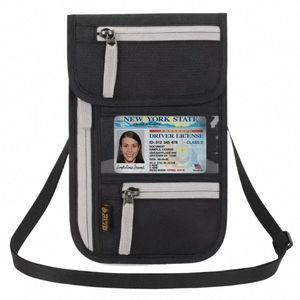 Nouveau sac de passeport de voyage cou sac de documents multifonctionnel porte-passeport étanche sac de documents RFID t7dj #