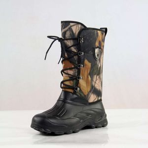 Nouveau Arbre camouflage chaussures pour hommes haut neige imperméable pêche hiver peluche WELLIES wellington bottes chasseur pluie