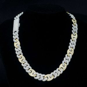 Nieuwe trend 18 mm Iced Out D Color VVS 925 Sterling Silver Moissanite Cuban Link Chain