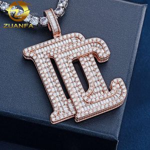 Collier de laboratoire glacé, bijoux Hip Hop, nouvelle tendance, lettre en diamant VVS Moissanite, pendentif personnalisé