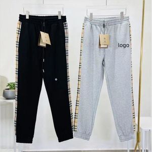 2024 lente en herfst Nieuwe trend luxe plaid Engeland sport losse joggingbroek heren en dames met hetzelfde casual patchwork rooster Borduurlogo