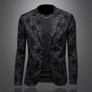 Petit costume décontracté de haute qualité pour hommes, nouvelle tendance, automne et hiver, grand manteau Jacquard floqué, à la mode, offre spéciale