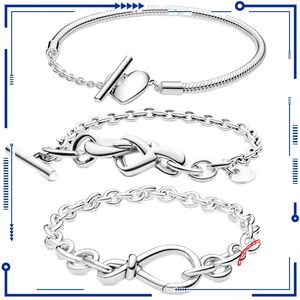 Nouvelle tendance 925 bracelet à breloques en argent sterling noué coeur t bracelet pour pandora européenne femmes bijoux bracelet accessoires de mode