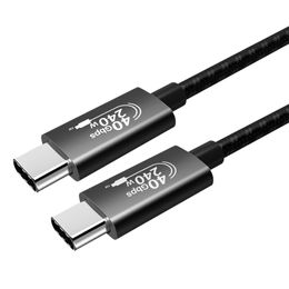 Câble de chargement USB USB4 240W 40Gbps, certifié CE, avec puce intelligente, ligne coaxiale C à C, nouvelle tendance