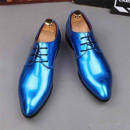 Oxfords – chaussures plates à lacets pour hommes, chaussures de styliste pointues, robe de soirée, de bal de mariage, pour hommes, nouvelle tendance
