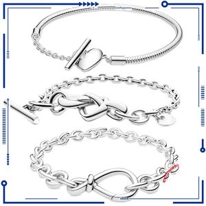 Nieuwe trending Sterling Sier Charm geknoopt hart T voor Europese dames sieraden armband mode-accessoires