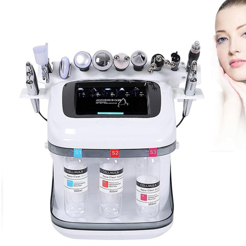 Neue Trends 2023 Ausrüstung 10 in 1 Hydra Rf Aqua Peel Skin Scrubber Gesichtsmaschine Hidrodermoabrasion mit Sauerstoffspritzpistole