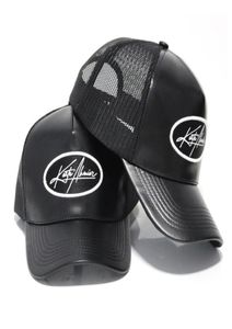 Nouvelles tendances noires personnalisées 5 panneau Pu Leather MH Casqueurs de camionneur Chapeaux Wholale9414238