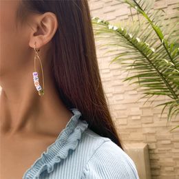 Nieuwe trendy blok brief pin ongewone oorbellen voor vrouwen brinco dangle acryl earring 2021 trend vrouwelijke oor sieraden nieuw