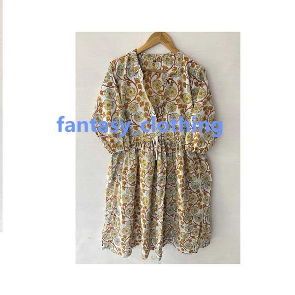 Robe longue d'été en coton imprimé Floral bleu, nouvelle tendance, Maxi, pour femmes, vêtements de maison, vente en gros, robe d'été