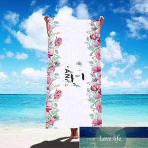 Nueva marca de moda, toalla absorbente de microfibra con letras Loog, toalla de playa cuadrada, Toalla de baño impermeable de secado rápido