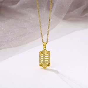 Nouveau collier en acier titane avec pendentif boulier en diamant à la mode pour hommes