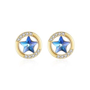 Nouvelles boucles d'oreilles à la mode S925 argent Micro ensemble Zircon bleu étoile boucles d'oreilles femmes coréennes mode boucles d'oreilles fête de mariage décontracté polyvalent bijoux cadeaux SPC