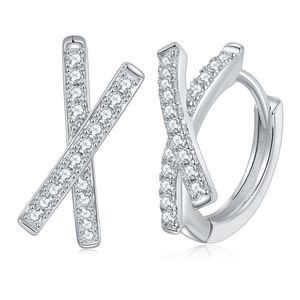 Boucles d'oreilles en Moissanite scintillantes en argent 925, créoles, bijoux pour filles et femmes, joli cadeau, nouvelle mode