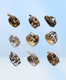 Bracelet réglable en cuir imprimé animal léopard, nouvelle mode tendance de styliste de luxe pour femmes 2539267