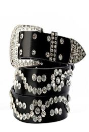 Ceinture en cuir pour femmes, nouvelle mode de styliste de luxe, super scintillant, diamant, zircon, cristal, fleur, 4176094