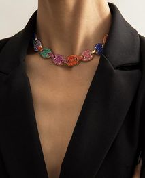 Nouvelle tendance INS colorée Full Diamond Zirconia RHINATONE jolie collier de papillon 3D Fashion Woman Statement Choker Collier Gold5029616