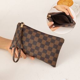 Nieuwe trendy lange geruite handtas mobiele telefoon tas portemonnee voor vrouwen polstassen groothandel