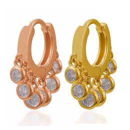 Nieuwe Trendy Mini Hoop Oorbel met Multi Ronde Disc CZ verharde bedel Tassel Earring voor dame Hoge kwaliteit bruiloft oorbel groothandel