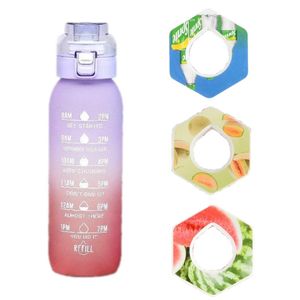 Nouveau Tritan Water Bottle Lettre en plastique Portabilité grande capacité COLA PODS TEMPLES PODS GUBLERS 1000ML MULTIONNEMENT