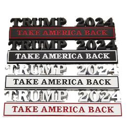 Nieuwe Trump 2024 Car Metal Sticker Decoration Party BEVESTIGEN US Presidentie Verkiezing Trump Supporter Body Leaf Board Banner 12.8x3cm