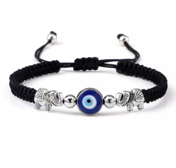 Nueva pulsera turca de mal de ojo para mujeres y hombres, pulsera de elefante Retro trenzada de la suerte, pulsera de pareja, deseo de amistad, regalo, joyería