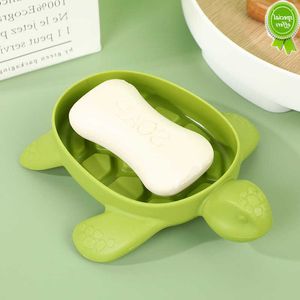 New Turtles Shape Soap Box Drain Soap Holder Box Bathroom Shower Soap Holder Sponge Storage Plate Tray Bathroom Supplies Gadge