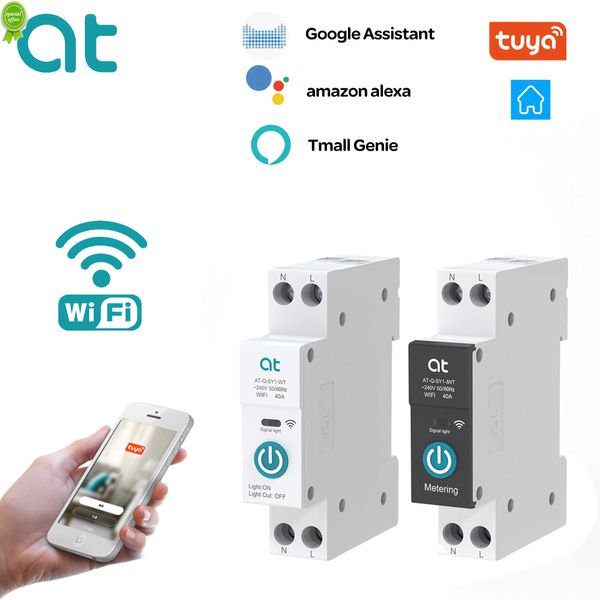 Nouveau Disjoncteur intelligent WIFI TUYA avec mesure 1P 63A Rail DIN pour maison intelligente commutateur de télécommande sans fil pour App