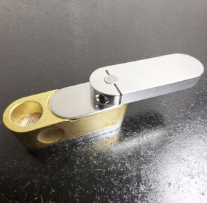 Nieuwe Twee Lagen Aluminium Metalen Roken Tabak Kruid Pijpen Hand Tabak Opvouwbare Aap Pijp Draaien Aluminium Roken Pijp Fit Droge Kruid zeusart winkel