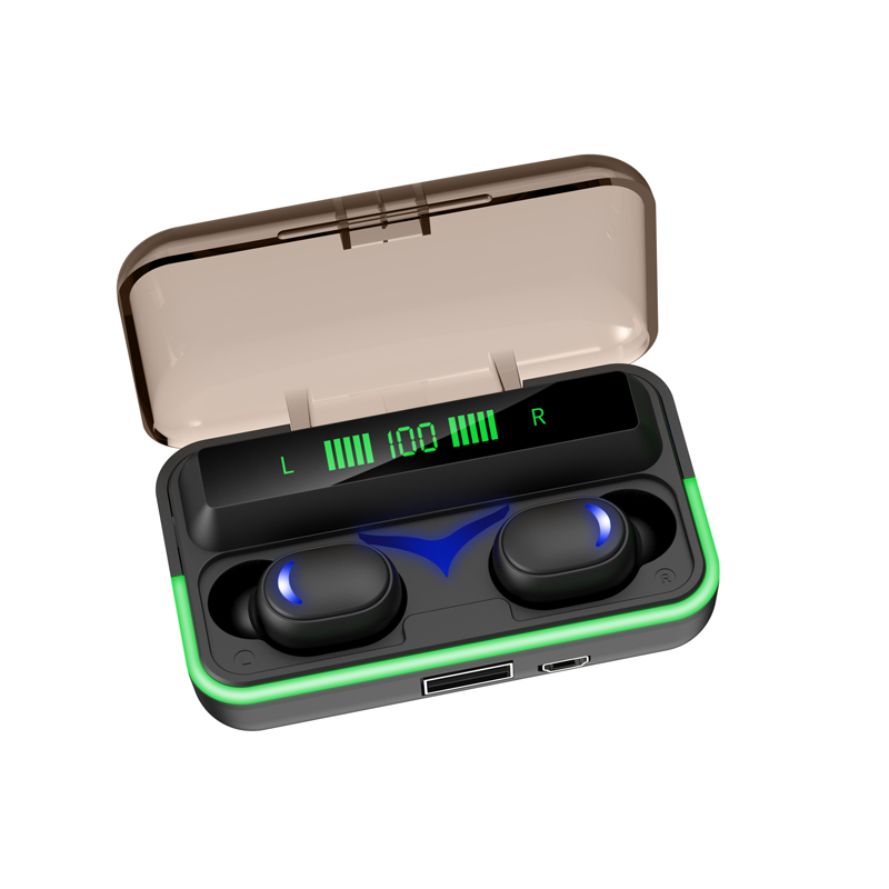 New TWS ambient light digital display no gaming line bluetooth headset low latency mini in-ear