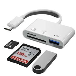Nouvel adaptateur de type-C TF CF SD Lecteur de carte mémoire OTG Écrivain compact Flash USB-C pour iPad Pro Huawei pour le lecteur de carte mémoire MacBook USB Type C