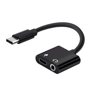 Nieuw type C tot 3,5 mm oortelefoonaansluiting Adapter 2 in 1 USB C C Audiokabelconverter Laad Splitter Hoofdtelefoonadapter voor Samsung Xiaomiusb C tot
