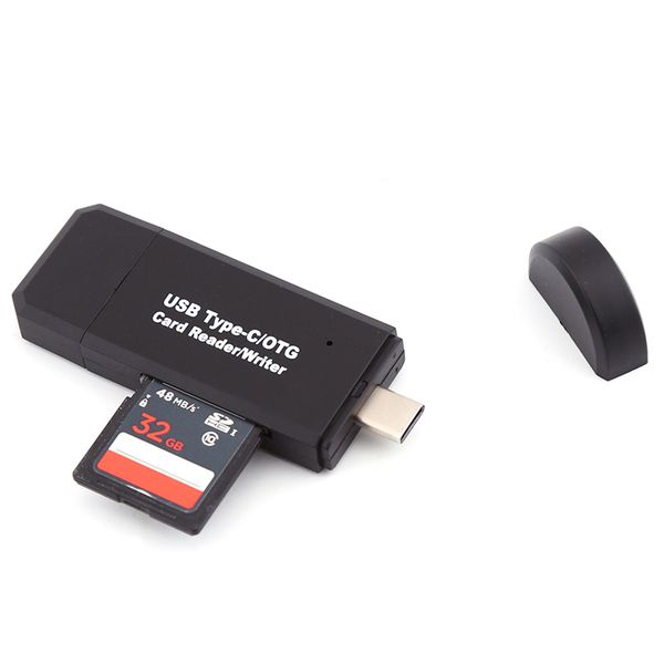 Livraison gratuite Nouveau Type-C USB 2.0 OTG TF Micr-oS-D Lecteur de carte mémoire Combo Hub pour Macbook Ordinateur Android Téléphone Universel