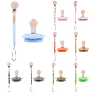 Nieuwe type baby beuken clip anti vallende ketting pacifiëren baby siliconen fopspeen bijten lijm molaire fopspeen ketting set