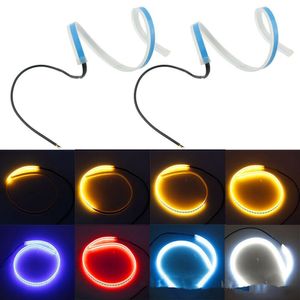 Nouveau type de diverne Light Light Ultra-Thin Light Guide Strip 30 45 60cm Dual Color Flow Light Car Light Decorative White Yellow Turn Signal Light