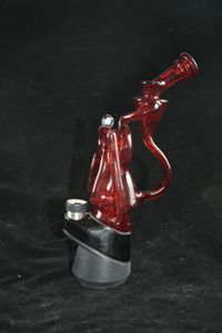 Cachimba de vidrio Kata reciclado doble, pipa para fumar con plataforma petrolera de 3 mm de espesor, bong bienvenido a ordenar