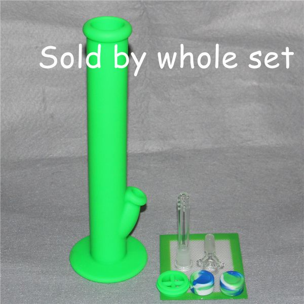 Nuevo tipo de kit de dab de cera de aceite de silicona con alfombrilla de 5,5 x 4,5 pulgadas, bong de silicona y 2 recipientes de cera de silicona de 5 ml