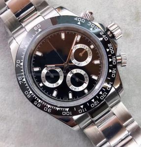 Nieuwe U1 ST9 Men's Automatic Mechanical Watch Luxe ontwerper Sapphire 40 mm zwarte wijzerplaat keramische bezel kleine wijzerplaat vol werk envio gratuito polshorloge