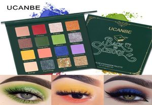 Nuevo UCANBE REGRESO A LA ESCUELA Paleta de sombras de ojos Kit de maquillaje de ojos verdes 16 colores Brillo presionado Brillo Mate Sombra de ojos Pigmento Cosme5641634