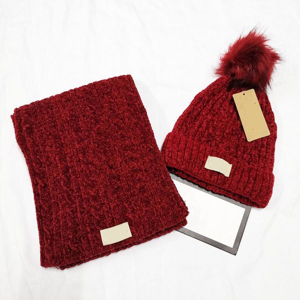 Nouveau UG Chenille écharpe chapeau deux pièces ensemble pour hommes et femmes automne et hiver chaud tricot casquettes