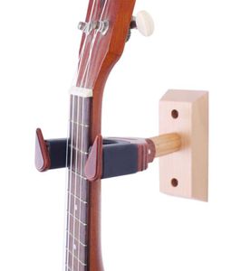 Nieuwe ukelele hanger Auto Lock Safety Houten Wall Mount Holder Guitar Mandolin Banjo Hanger voor Homestudio2895174