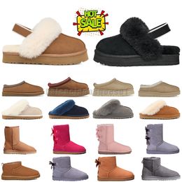 Nouveau Ultra Mini Plateforme Boot Designer Boot WGGS Femme Hiver Cheville Tazz Tasman Australie Bottes de neige Fond épais en cuir véritable Bottines chaudes et moelleuses avec fourrure