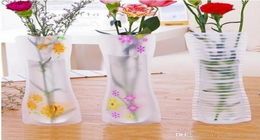 Nieuwe onbreekbare opvouwbare herbruikbare plastic bloemenvaas creatief vouwen magie pvc vase 117cm27cm mix kleur thuis decor6687824