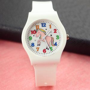Nieuwste eenhoorn horloges snoep rubber mooie roze paard jelly horloge kinderen siliconen jongen meisje studenten cartoon kleurrijke geschenk polshorloge