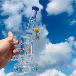 Nouveau bang unique narguilé 11 pouces de haut microscope ADN dab rig recycleur base épaisse hélice verre pipe à eau fumer barboteur d'huile avec bangers et bols en quartz