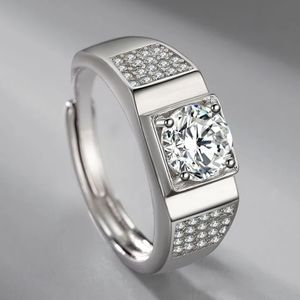 Nouveau design unique s925 argent partout dans le ciel mousse diamant bague dominatrice de haute qualité mode mâle bureau style bijoux