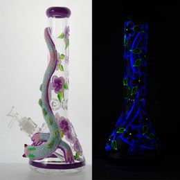 Nieuwe unieke Heady Glass Bong Ice Pinch Oil Dab Rig 7mm Dikke Waterleidingen Hoofddienst Glas Hookahs met Kom Diffused Downstem LXMD20109