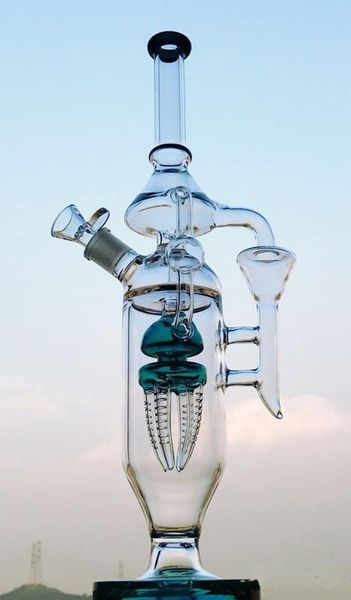 NEW NOUVELLE PRODUMÉRATION UNIQUE DE RECYCLER VERRE BONG BONG NATURE DE L'EAU PIBLAGE PIGE 19Inch Hauteur 5mm Épaisseur 18mm Femme Joint Percolator DAB