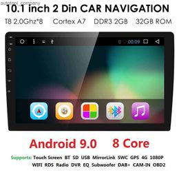 Nieuwe Universele 2din Android 9.0 OctaCore Auto NODVD-speler GPS Wifi BT Radio BT 2GB RAM 32GB ROM 4G SIM Netwerk Stuurwiel RDS USB